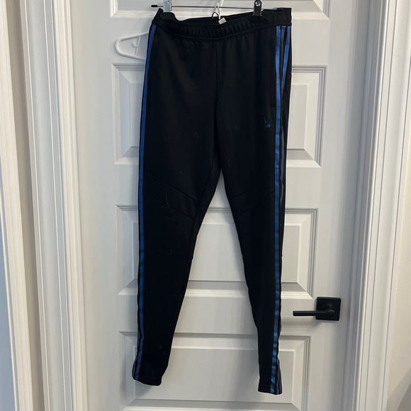 adidas Black Joggers with Blue Stripes - Picture 1 of 1